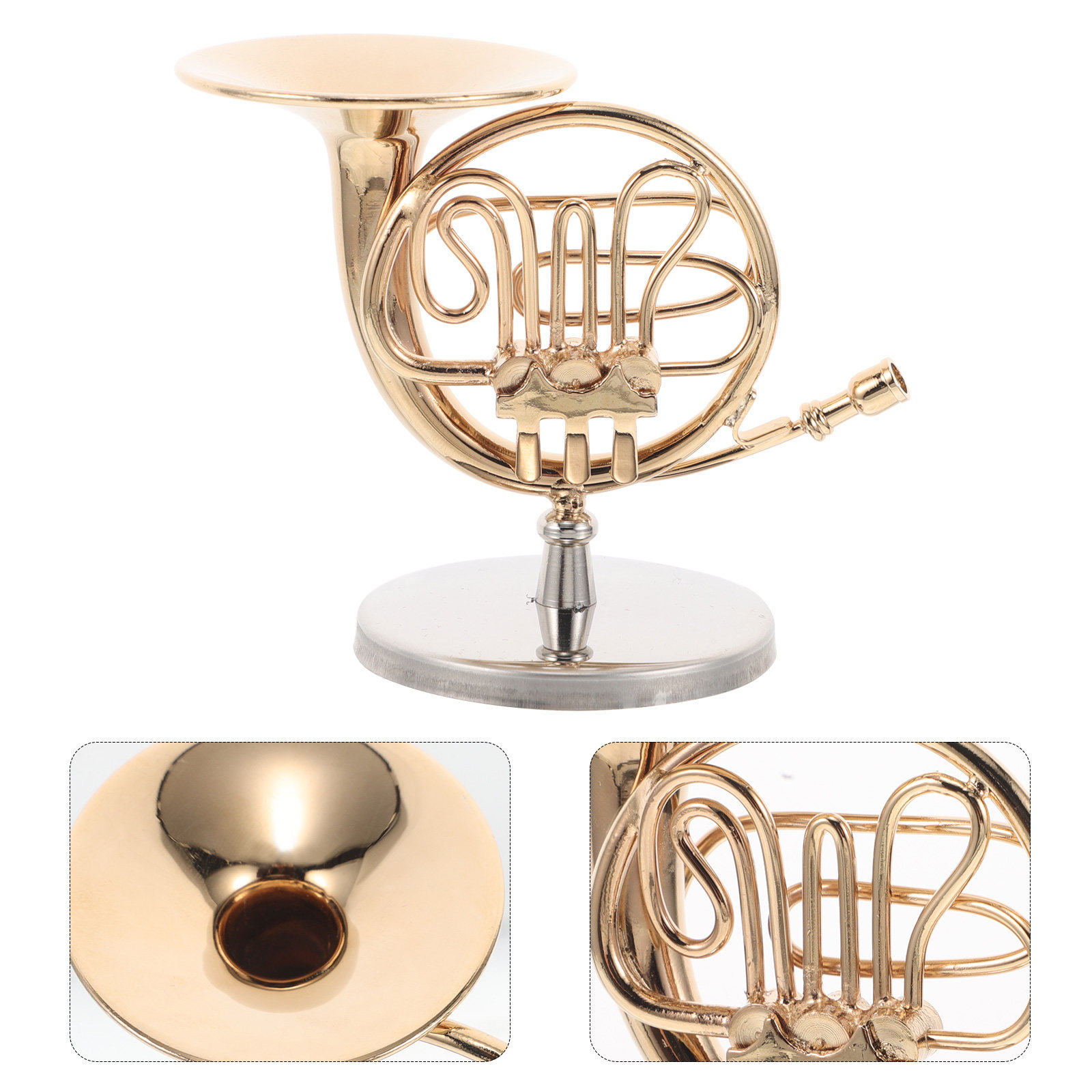 Musical Instrument French - Realistic Miniature French Horn Handcrafted Delicate