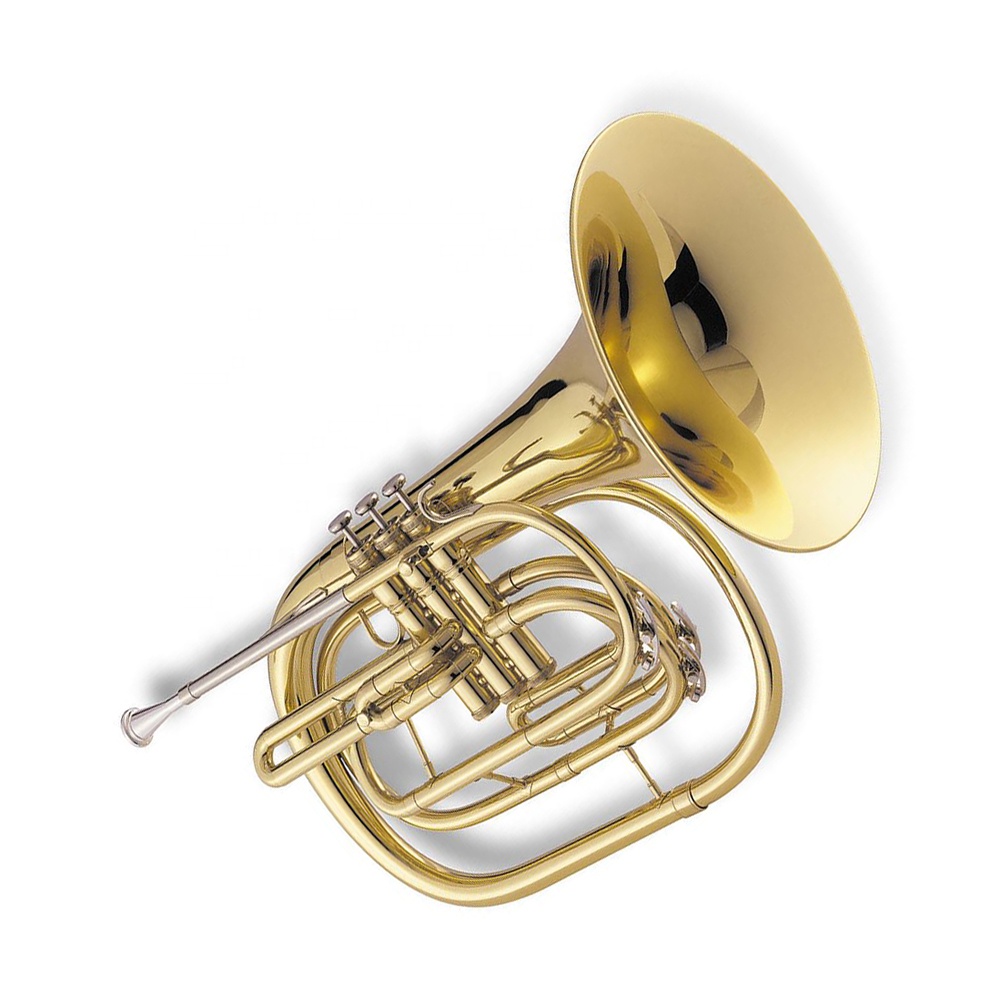 Musical Instrument French - Bb Gold‑Lacquered Marching French Horn High‑Quality