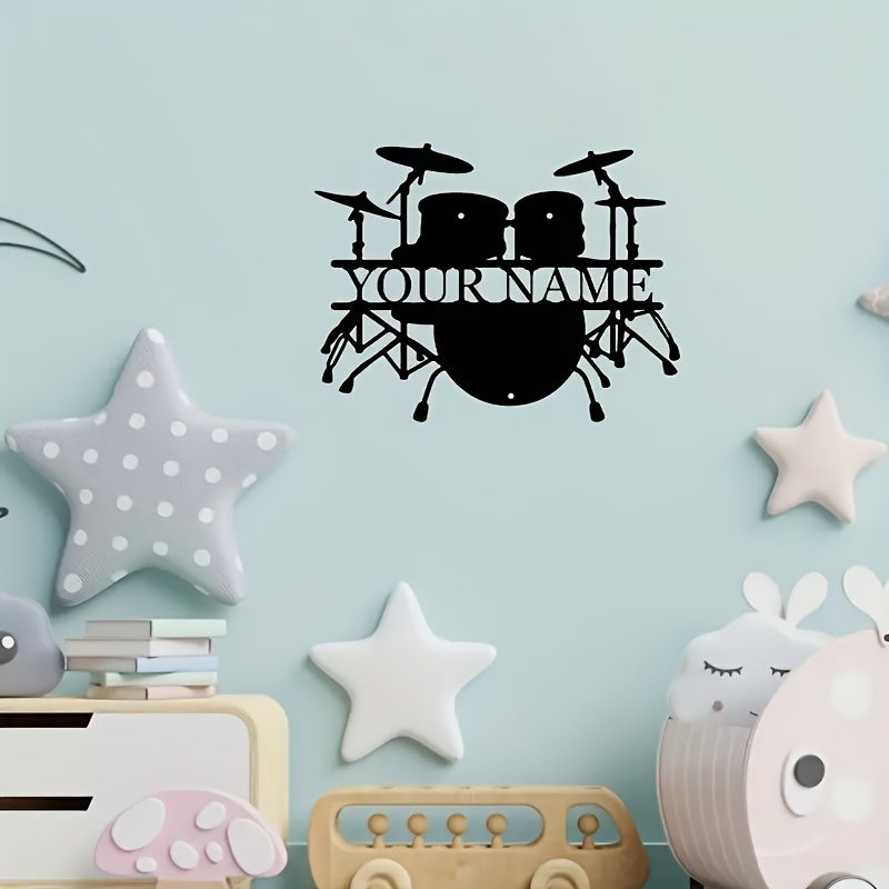 Custom Drum Set Metal Wall Art - Musical Instrument With Names ulasan dan harga